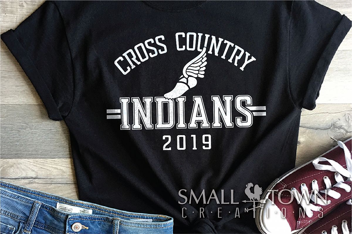 Indian Cross Country, Indians mascot, PRINT, CUT, DESIGN example image 1