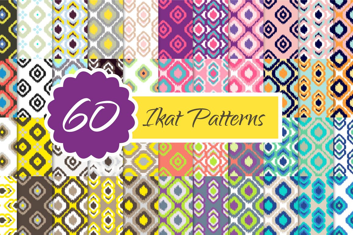 60 Ikat Seamless Vector Patterns example image 1