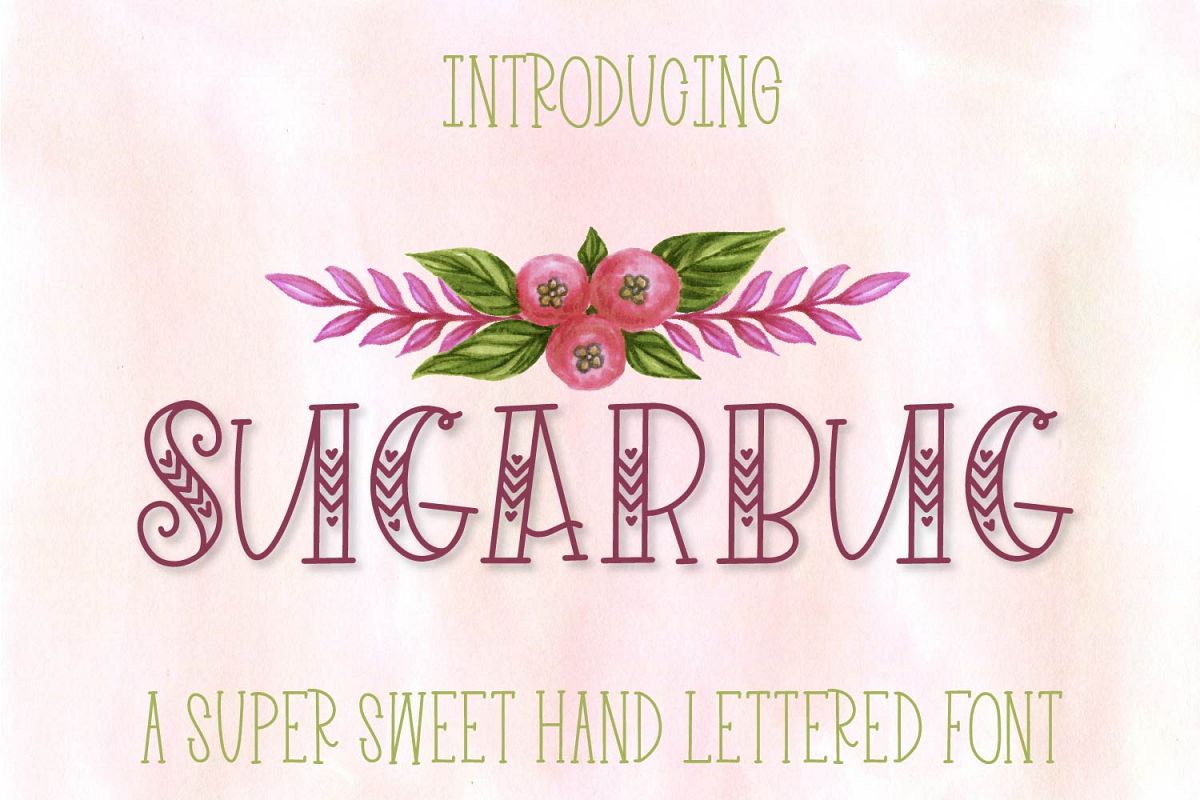 Sugarbug - A Hand Lettered Heart Font example image 1