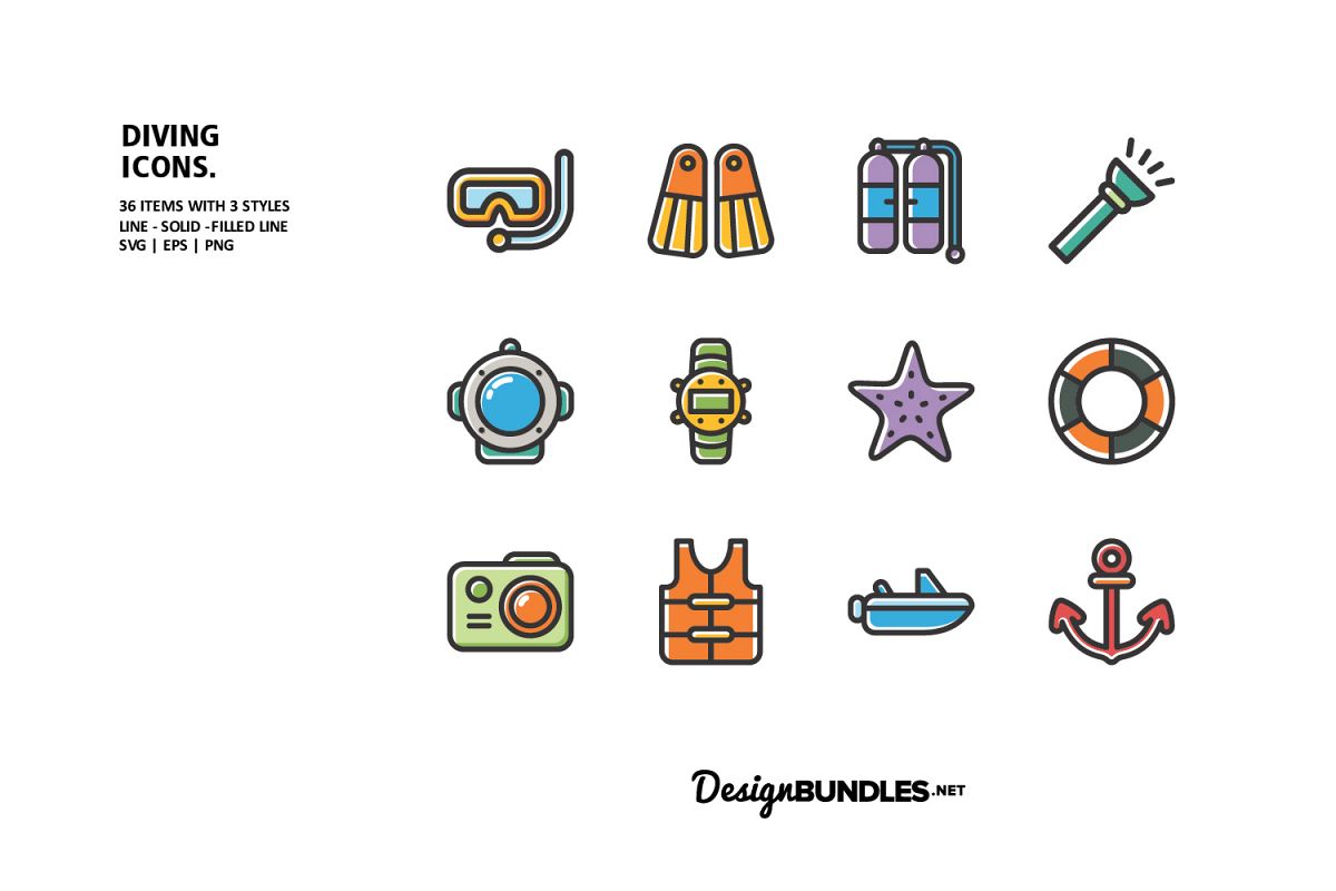 Diving Icons example image 1