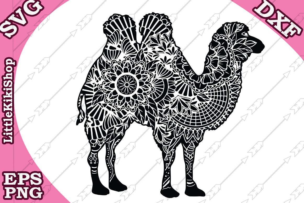 Zentangle Camel Svg,Mandala Camel Svg, Camel cut files example image 1