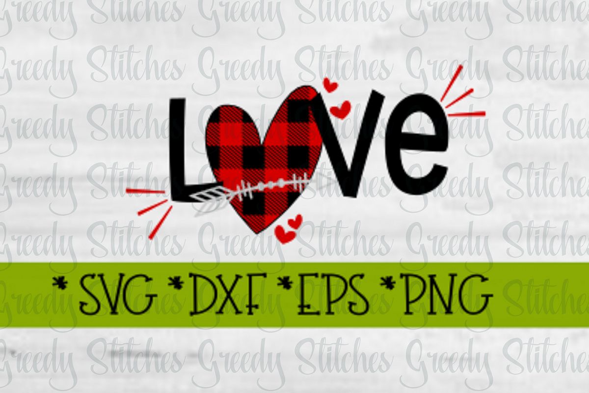 Download Valentine's Day | Love Buffalo Plaid SVG DXF EPS