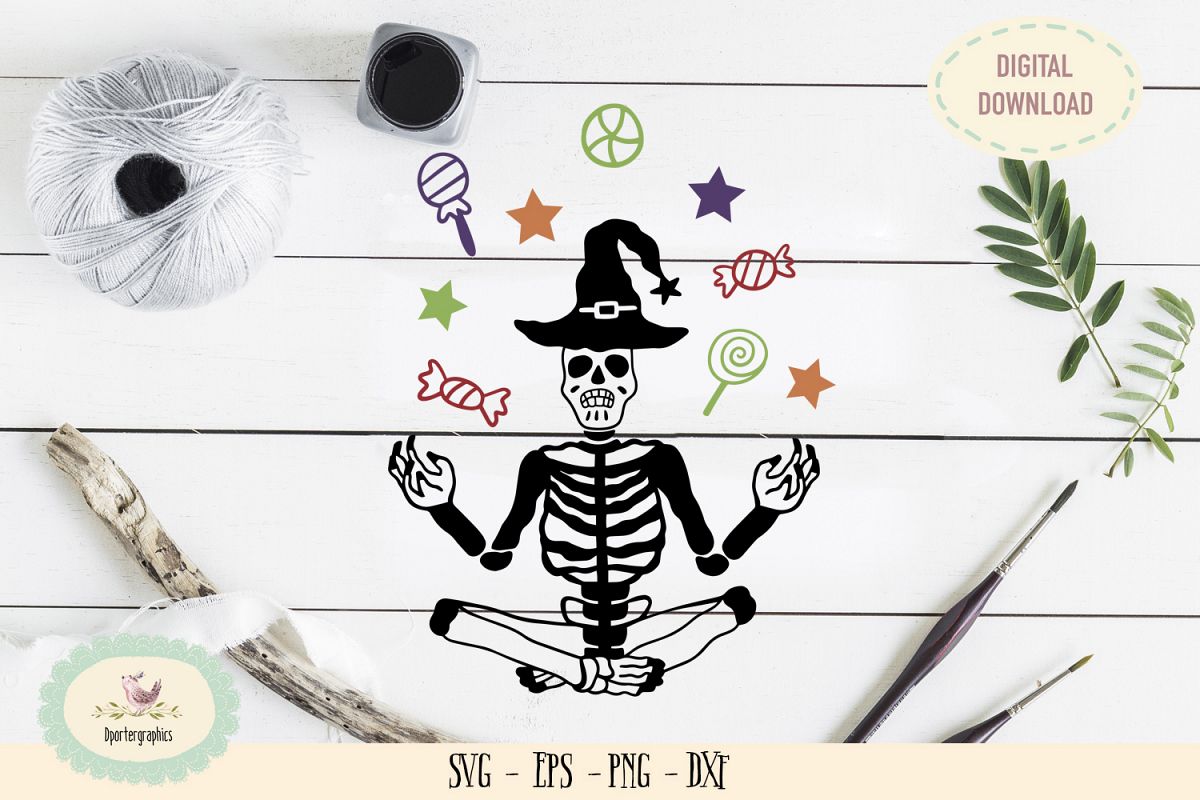 Candy halloween skeleton SVG PNG example image 1
