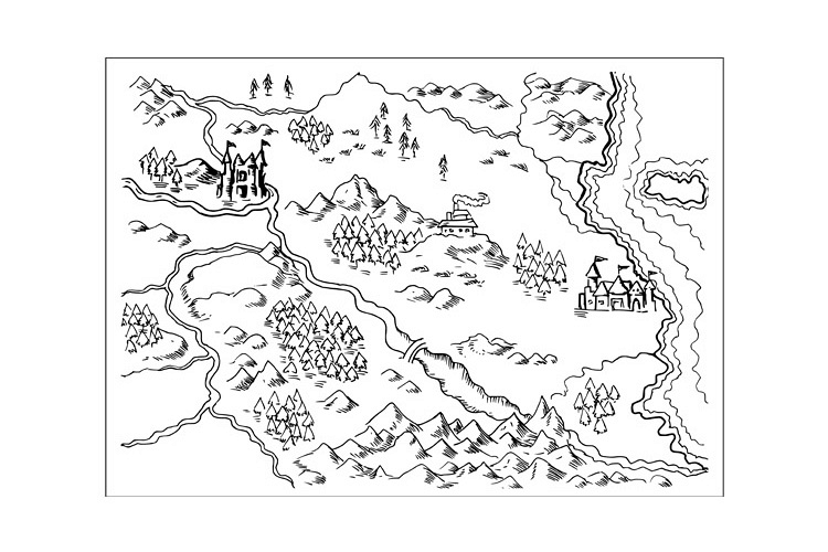 Map of Fantasy Land grunge example image 1