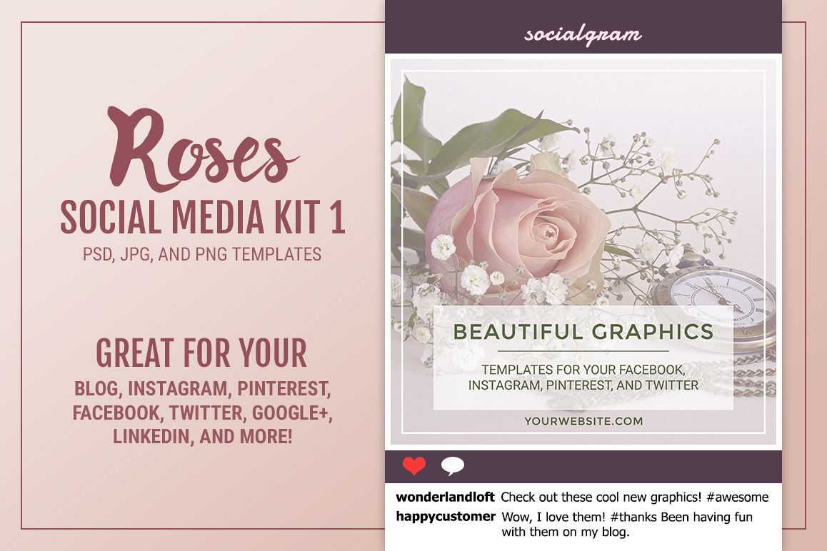 Roses Social Media Kit 1 example image 1