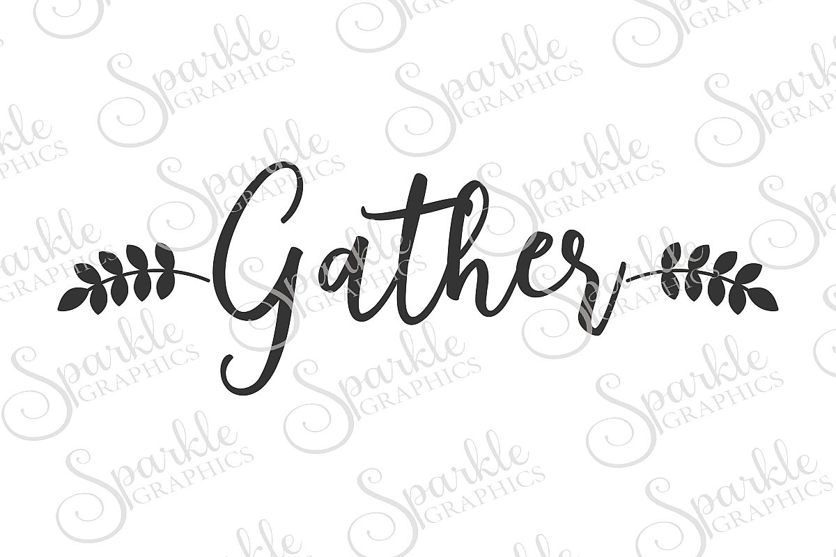 Gather File Set | SVG, EPS, DXF, PNG example image 1