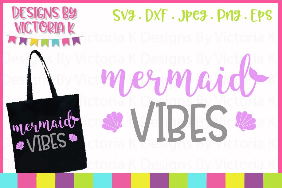Mermaid vibes SVG Cut File example image 1