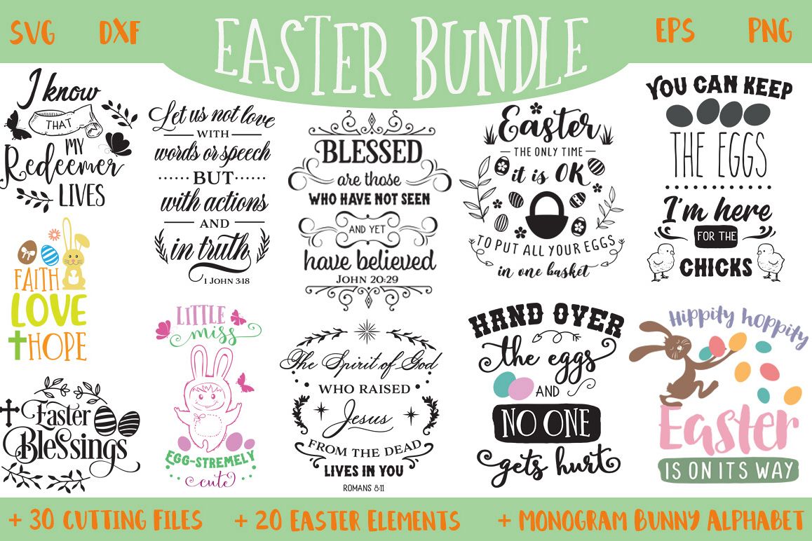 The Easter Bundle - 30 Cutting Files and Extras! example image 1