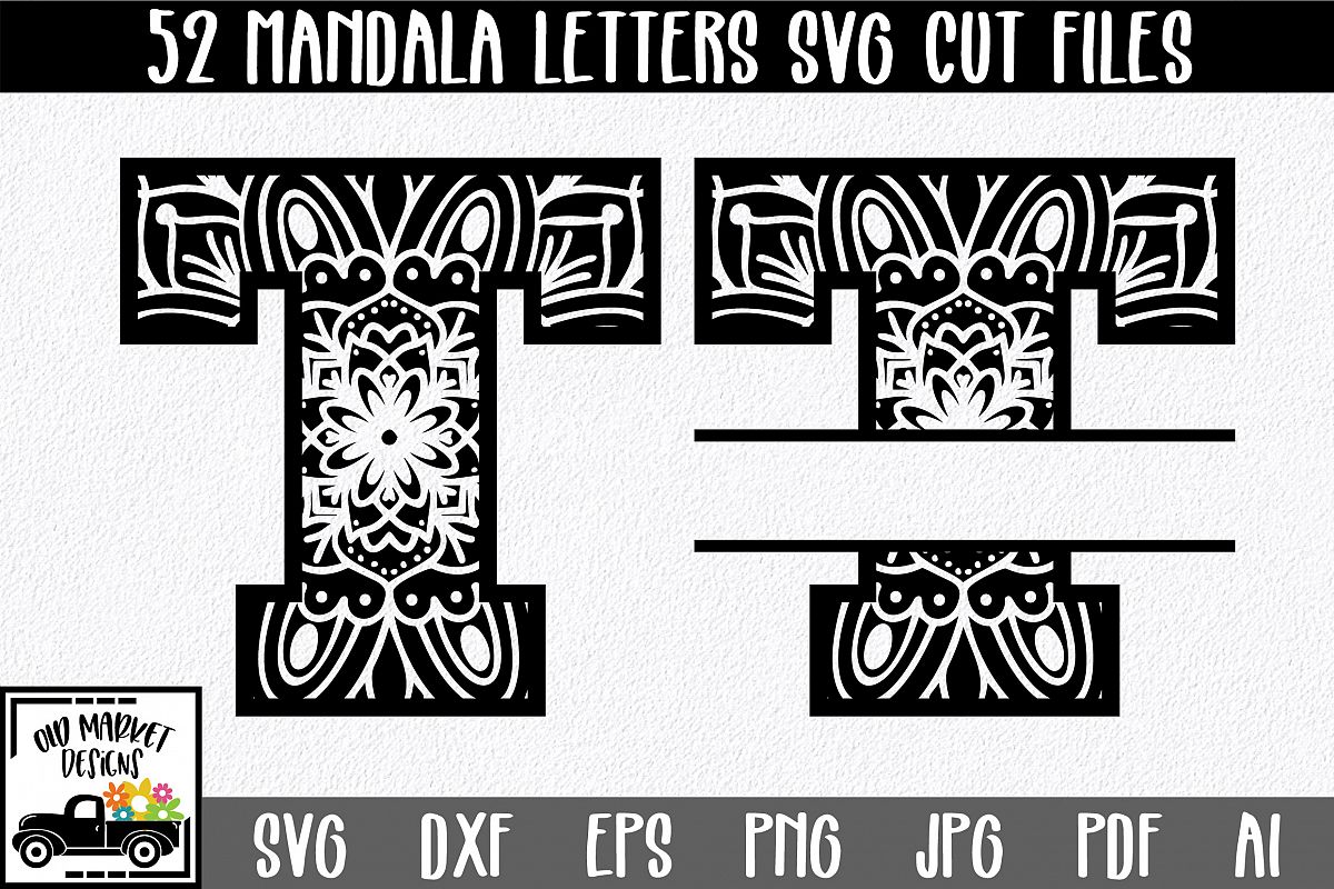 Download Mandala Monogram SVG Cut File Bundle - Includes 2 Sets