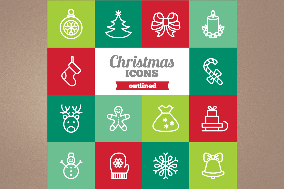 Outlined Christmas Icons example image 1
