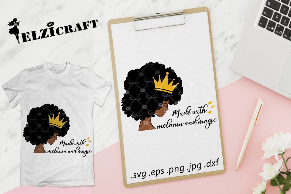 Download Afro Woman, Melanin Poppin, Made with melanin and magic SVG