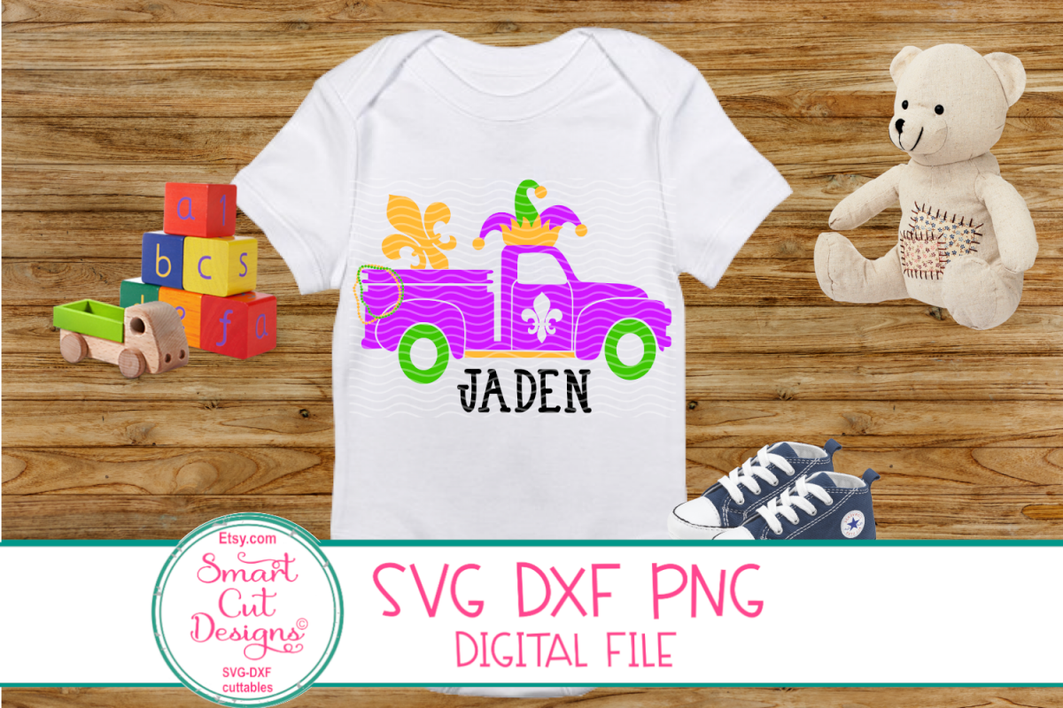 Mardi Gras Truck SVG, Jester Crown SVG, Mardi Gras SVG, DXF example image 1