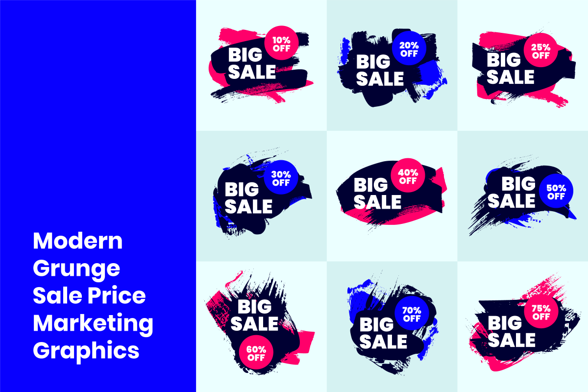 Modern Grunge Sale Price Marketing Graphics example image 1
