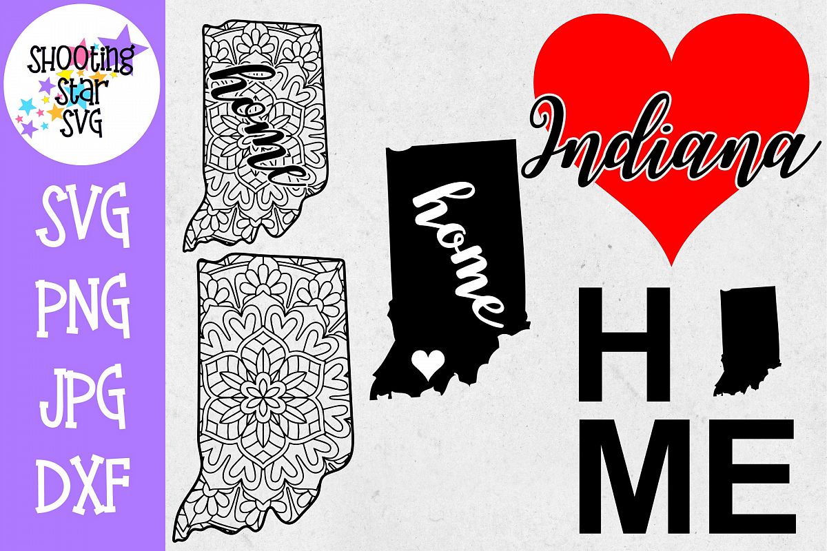 Indiana US State SVG Decal Bundle - 50 States SVG example image 1