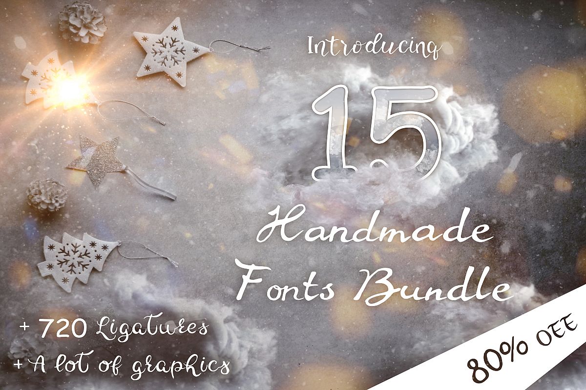 15 Creative Handmade Fonts Bundle example image 1