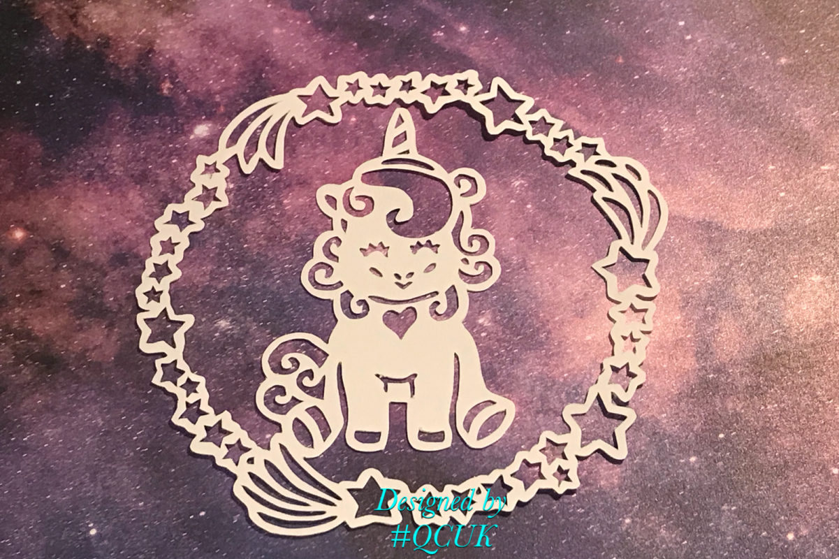 3 x UNICORN Baby Papercutting Templates example image 1