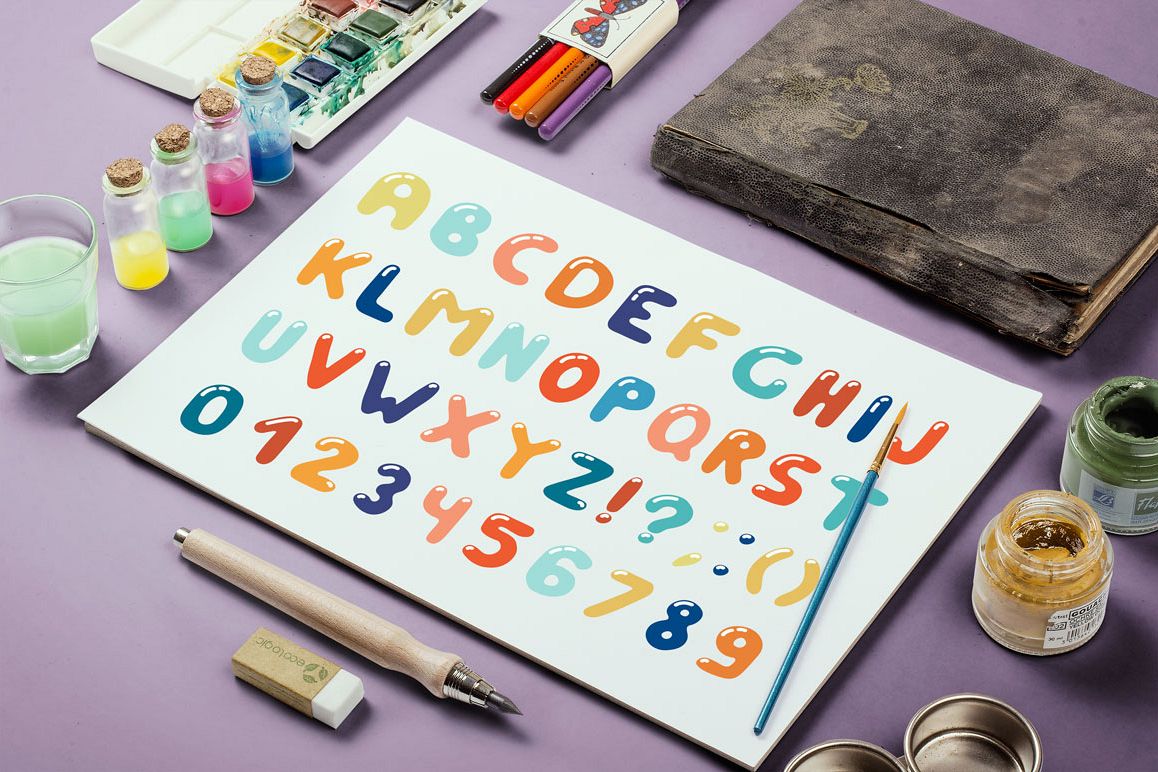 Colorful alphabet in doodle style example image 1