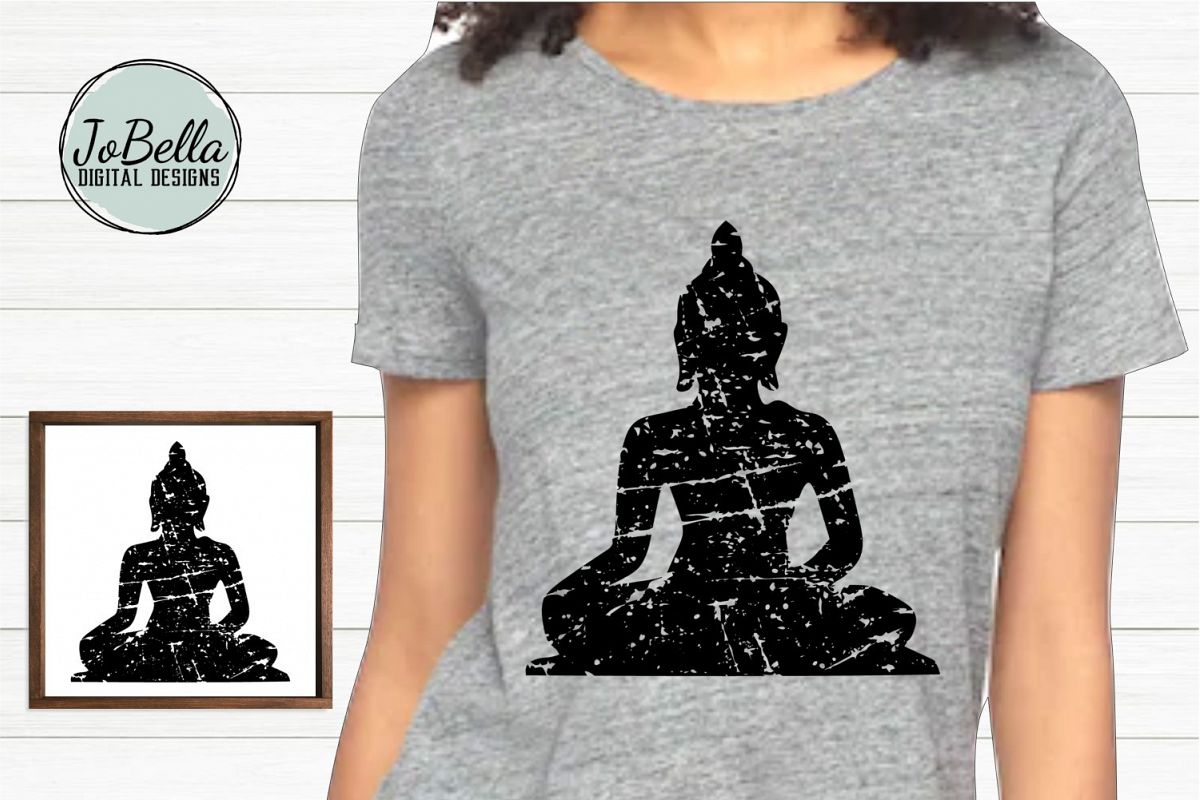 Distressed Buddha SVG, Sublimation Design and Printable example image 1