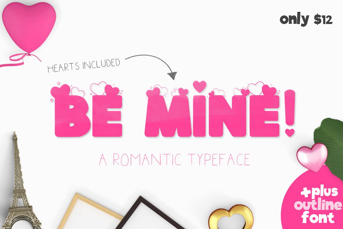 Be Mine Heart Font example image 1
