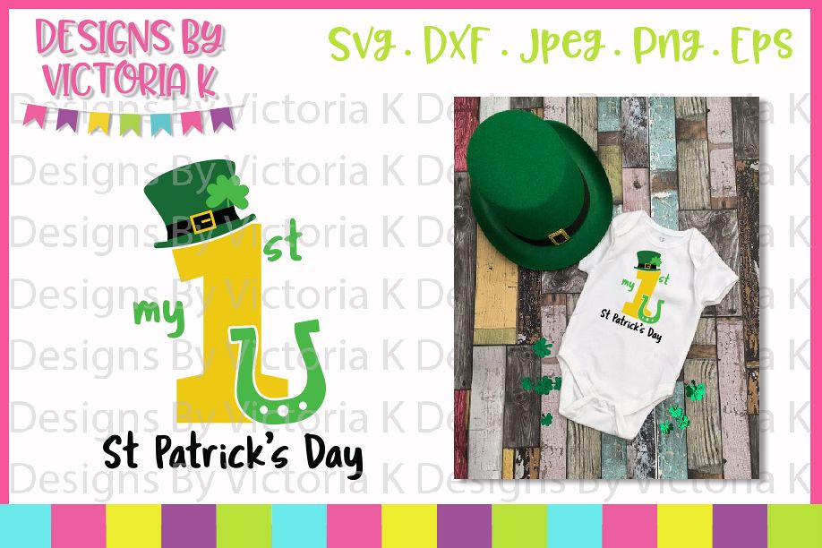 My 1st St Patrick's Day, SVG, DXF, PNG example image 1