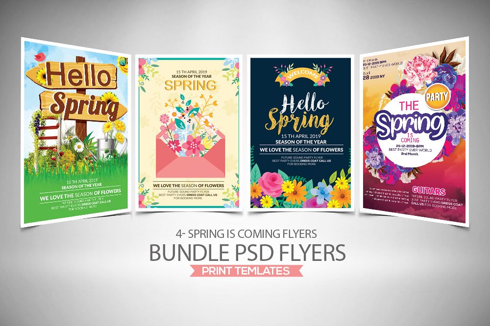 4 Spring Festival Flyers Bundle example image 1