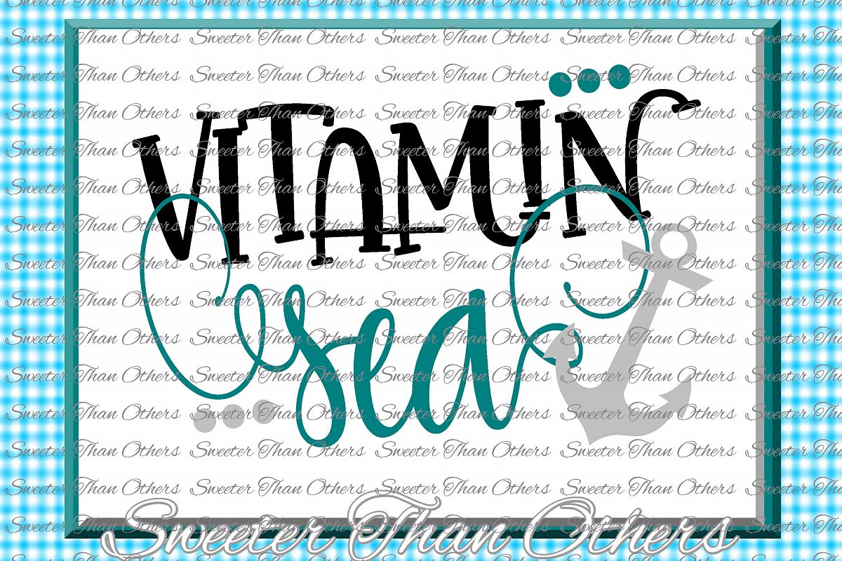 Vitamin Sea Junkie SVG, Beach Svg, Summer beach pattern example image 1