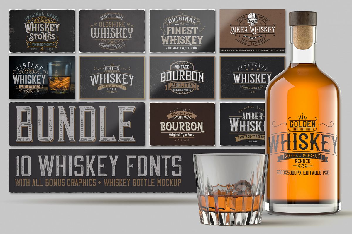 Whiskey Fonts Bundle example image 1