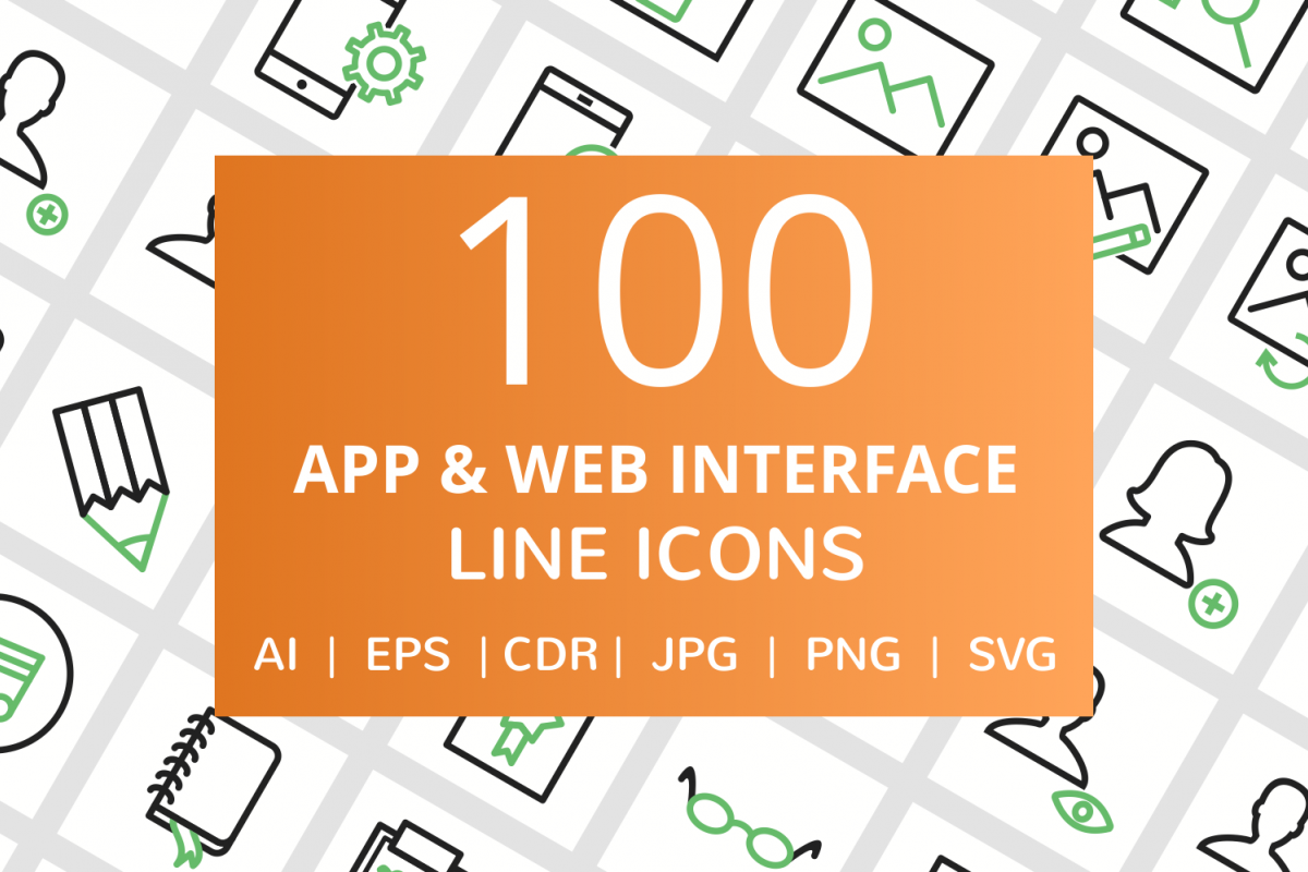 100 App Web Interface Line Green Black Icons 74715 Icons Design Bundles