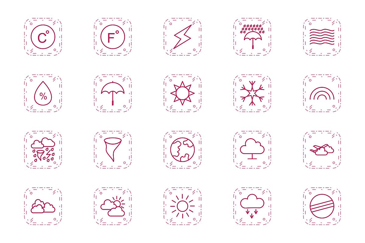 Set Of Weather And Season Icons example image 1