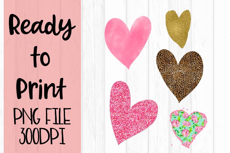Valentine's Hearts Ready to Print example image 1