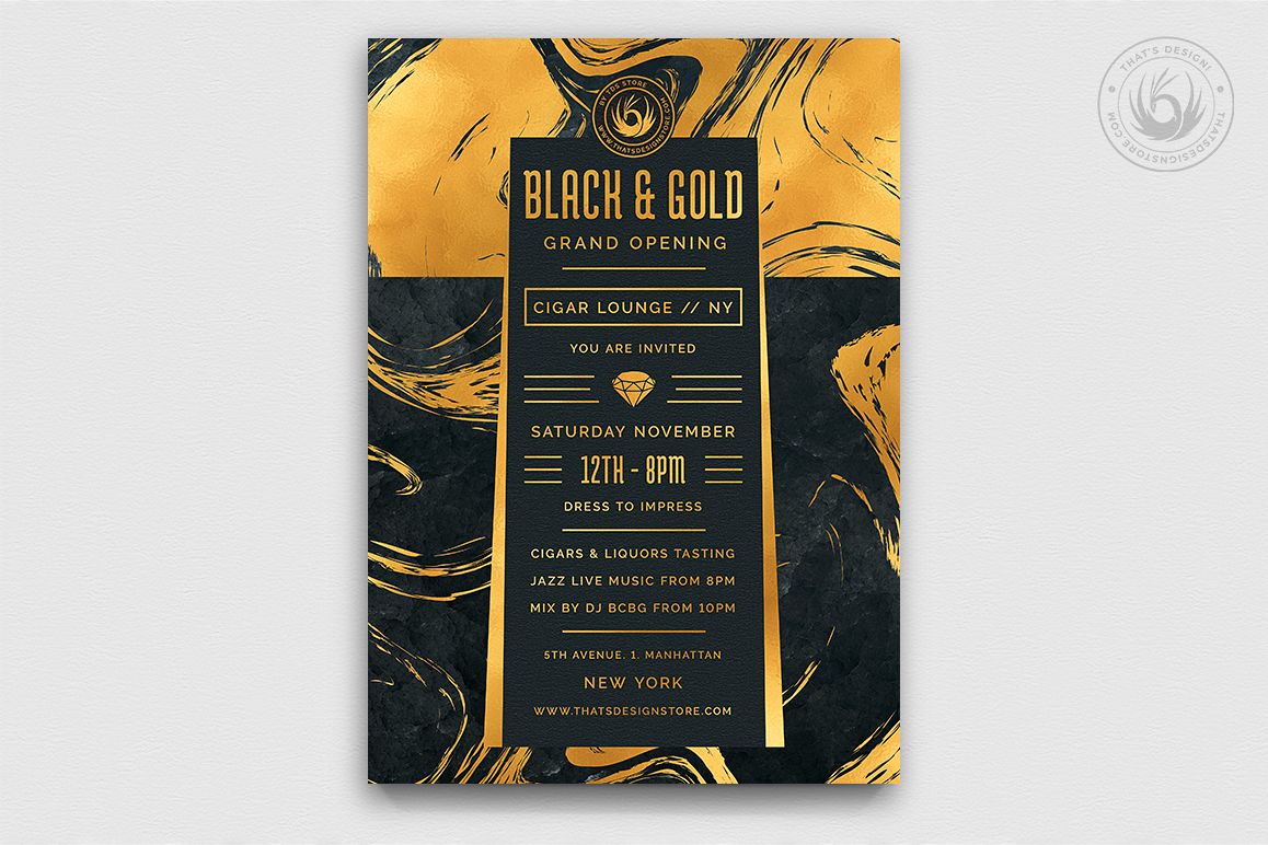 Black and Gold Flyer Template V12 example image 1