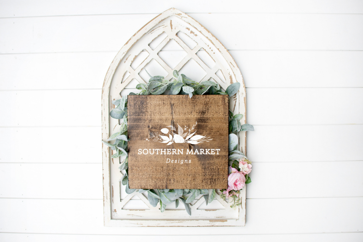 Real Wood 12x12 Sign Mock Up | Wood Sign Flat Lay | example image 1