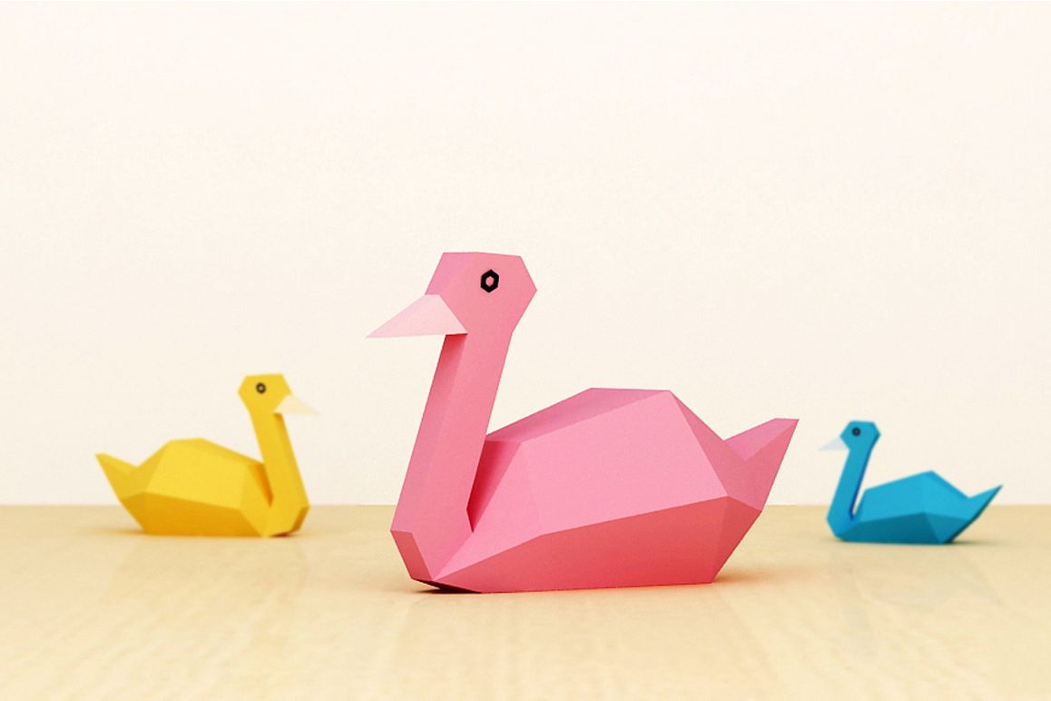 DIY Paper Swan - 3d papercraft example image 1