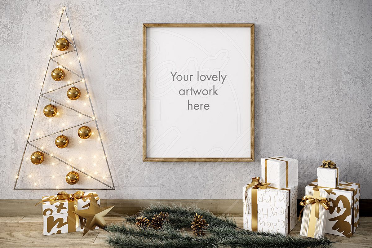 Merry CHRISTMAS mockup GOLD 8x10 example image 1