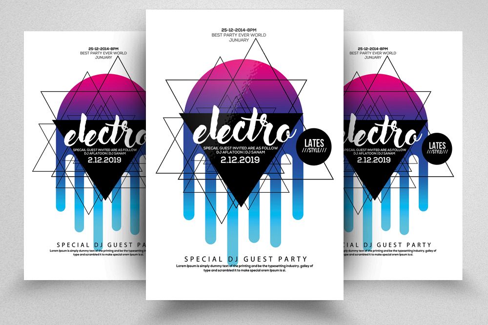 Electro Futuristic Flyer Template example image 1