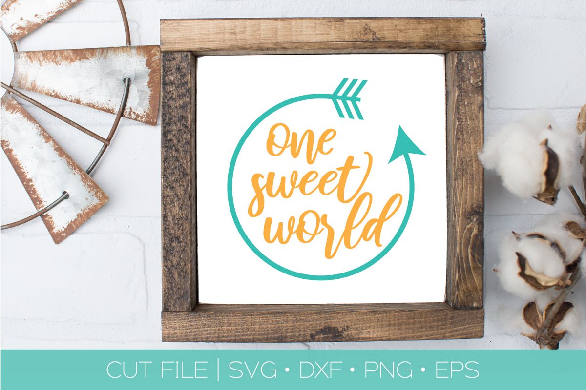 One Sweet World SVG DXF Cut File | Boho Tribal Arrow SVG example image 1