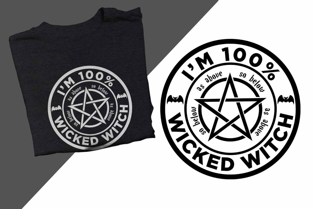 I'm 100 percent wicked witch Halloween Printable example image 1