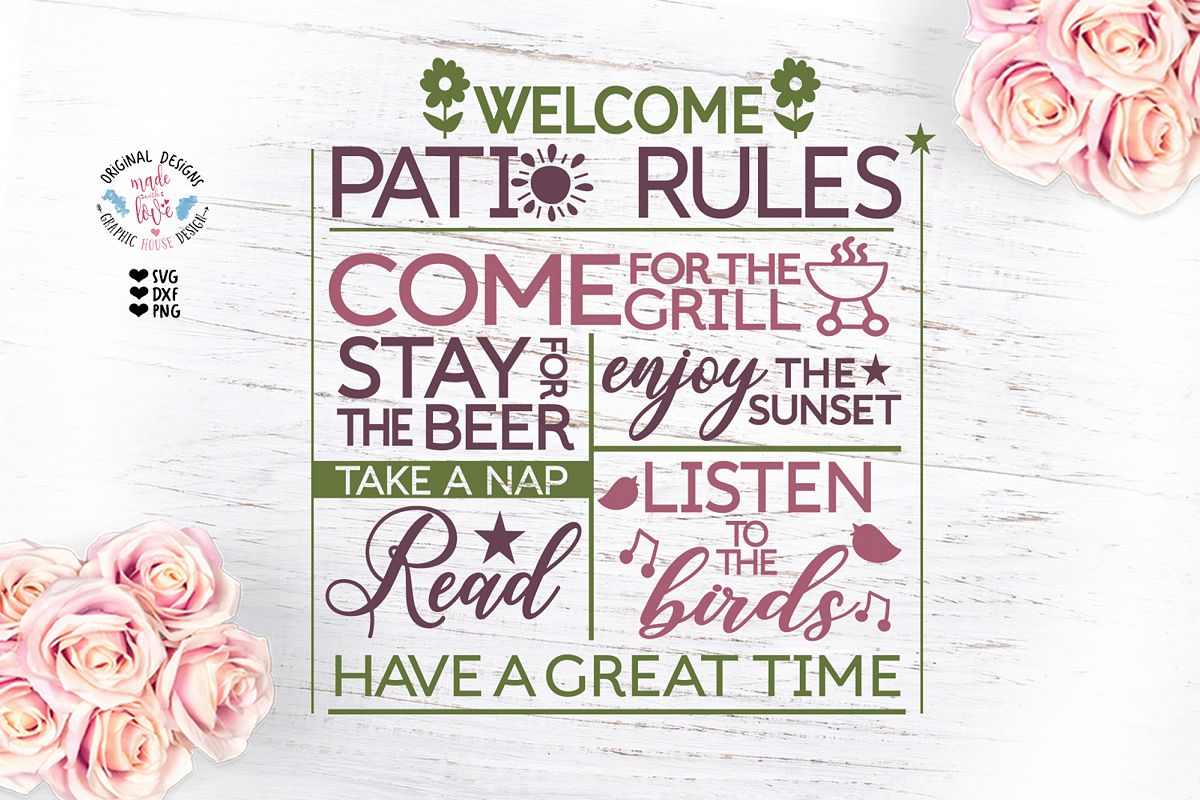 Patio Rules Cut File example image 1