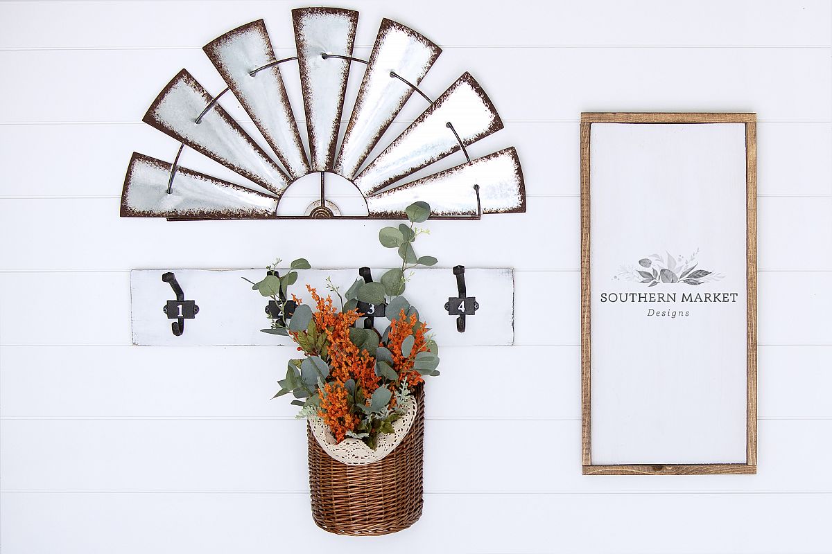 Fall Stained 12x24 Wood Sign Mock Up Stock Photo example image 1