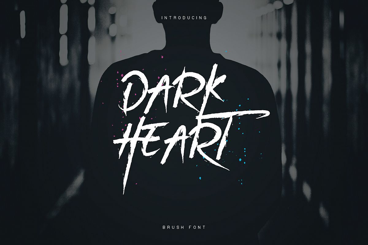 DarkHeart Brush font Extras example image 1