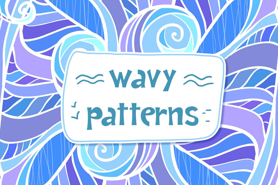 12 ornate wavy seamless patterns example image 1