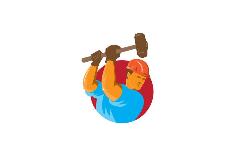 construction worker with sledgehammer example image 1