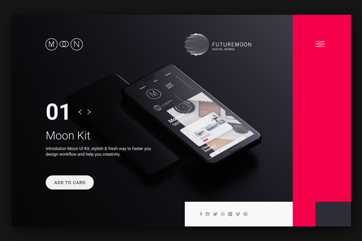 Moon 01 UI KIT for Figma example image 1
