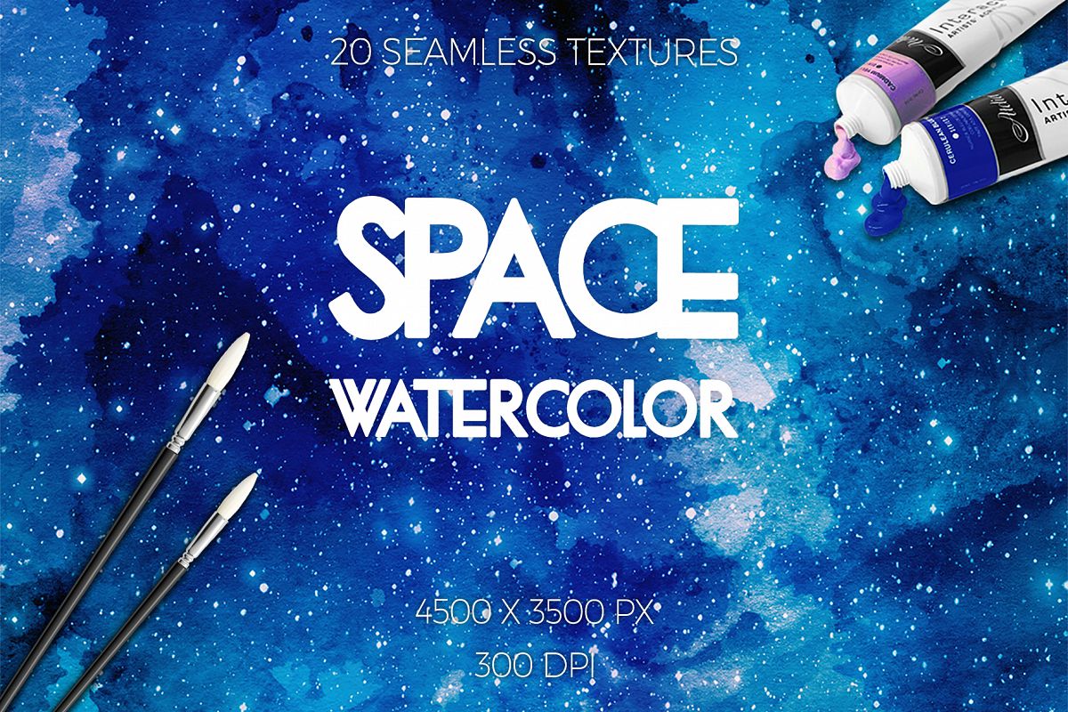 Watercolor Space Seamless Textures example image 1