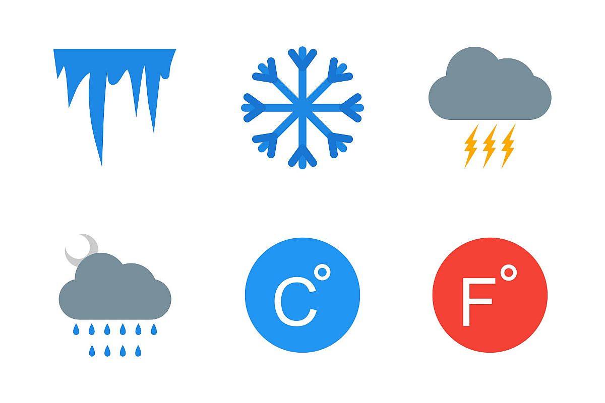 Set Of Weather And Season Icons example image 1