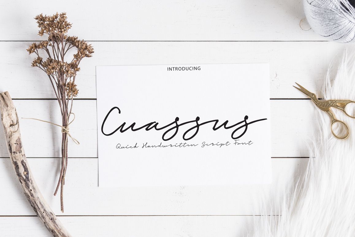 Cuassus | Script font example image 1