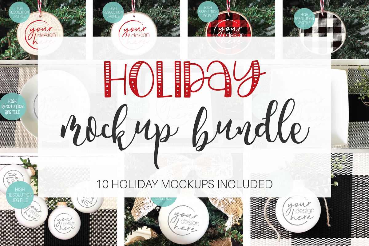 Christmas Holiday Mockup Bundle | 10 Holiday Mockup Bundle example image 1