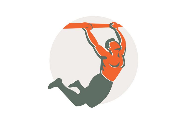 Crossfit Pull Up Bar Circle Retro example image 1