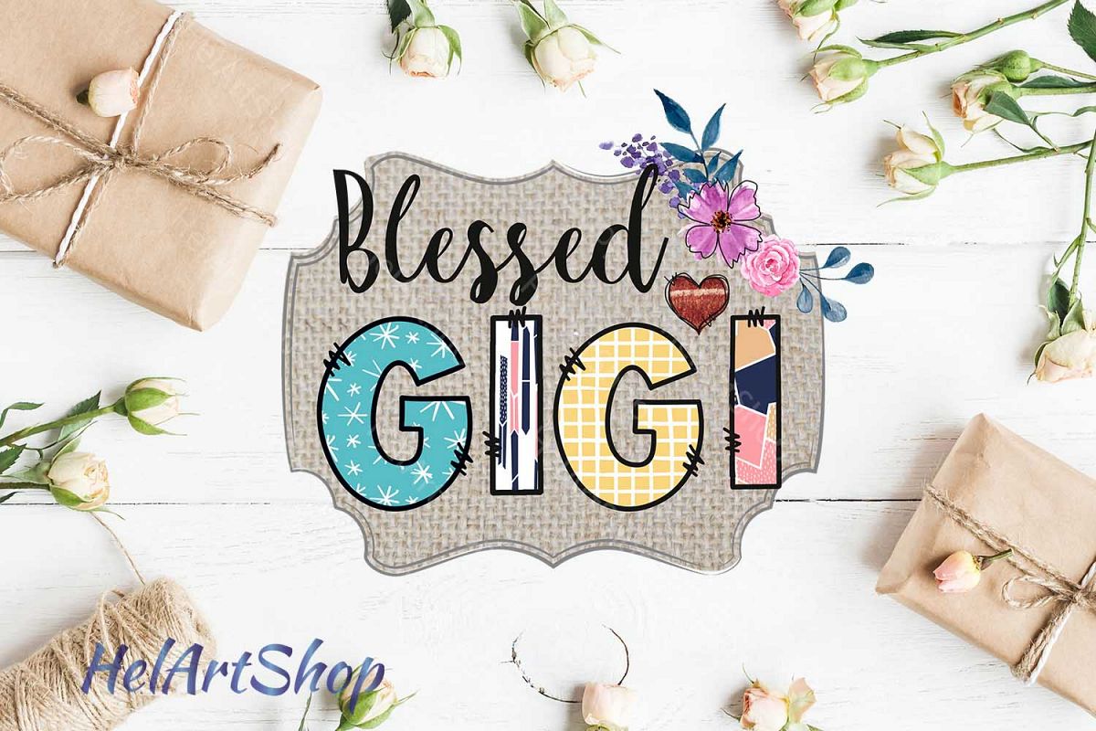Blessed Gigi Sublimation design png file. example image 1