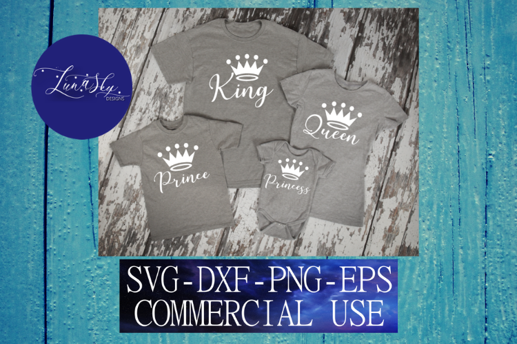 king and queen, matching family svg, prince, princess, svg example image 1